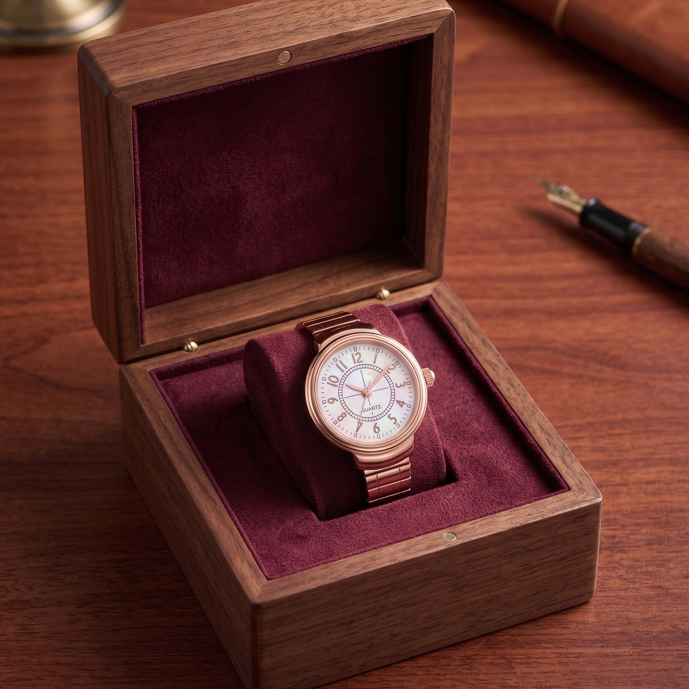 Handmade Stainless Steel 18K Gold Watch Ring